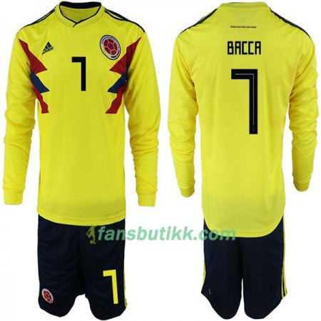 Fotball-VM 2018 Colombia drakt Bacca 7 Barn Hjemmetrøye Langermet